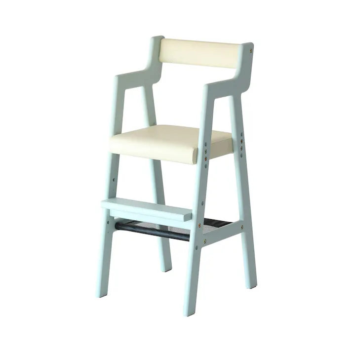 成長に応じて 座面と足置きが調整できる Kids High Chair -comet- シアングレー