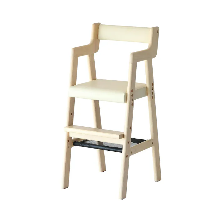 成長に応じて 座面と足置きが調整できる Kids High Chair -comet- キッズハイチェア ナチュラル