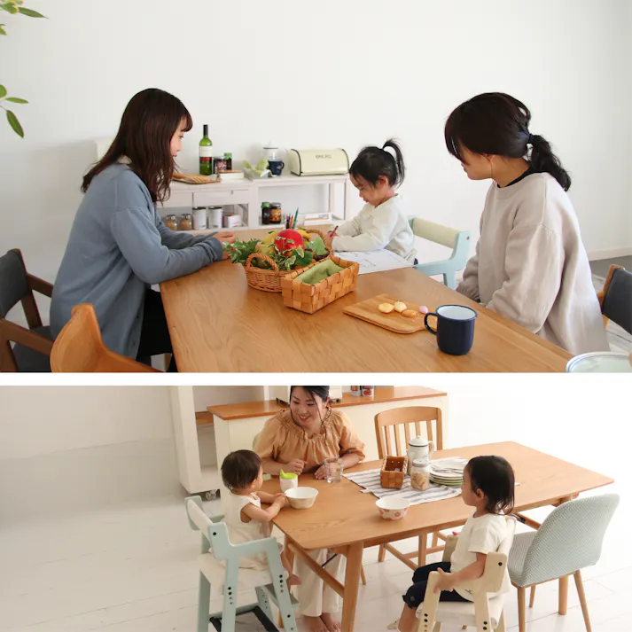 成長に応じて 座面と足置きが調整できる Kids High Chair -comet- キッズハイチェア ナチュラル