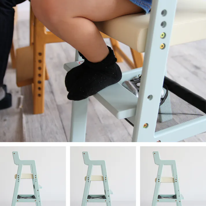 成長に応じて 座面と足置きが調整できる Kids High Chair -comet- キッズハイチェア ナチュラル