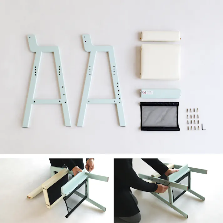成長に応じて 座面と足置きが調整できる Kids High Chair -comet- キッズハイチェア ナチュラル