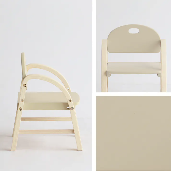 高さ調節できる木製キッズチェア Kids Arm Chair -amy- アイボリー