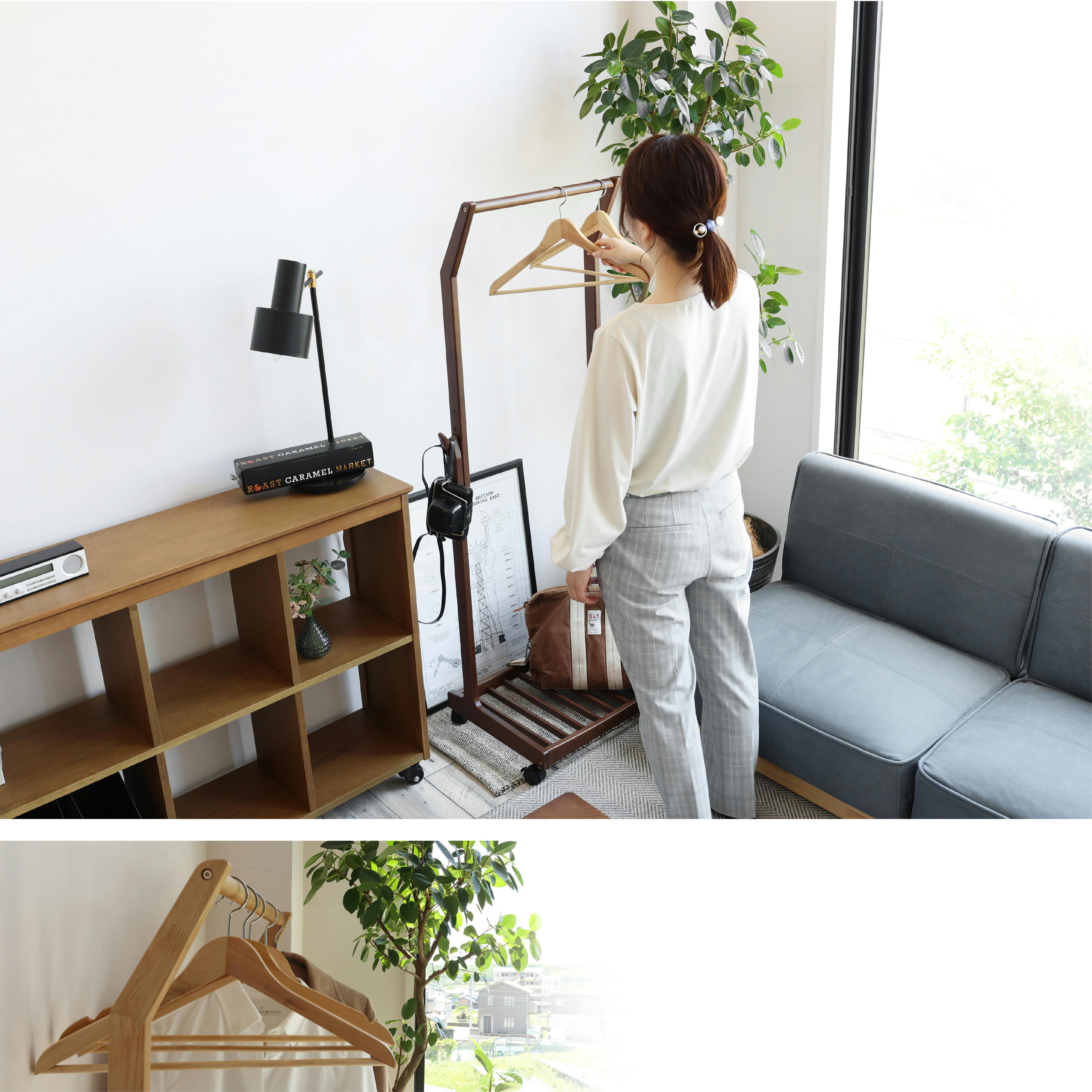 高さ調節可能ハンガーラック Hanger Rack -fin- ブラウン | チェスト