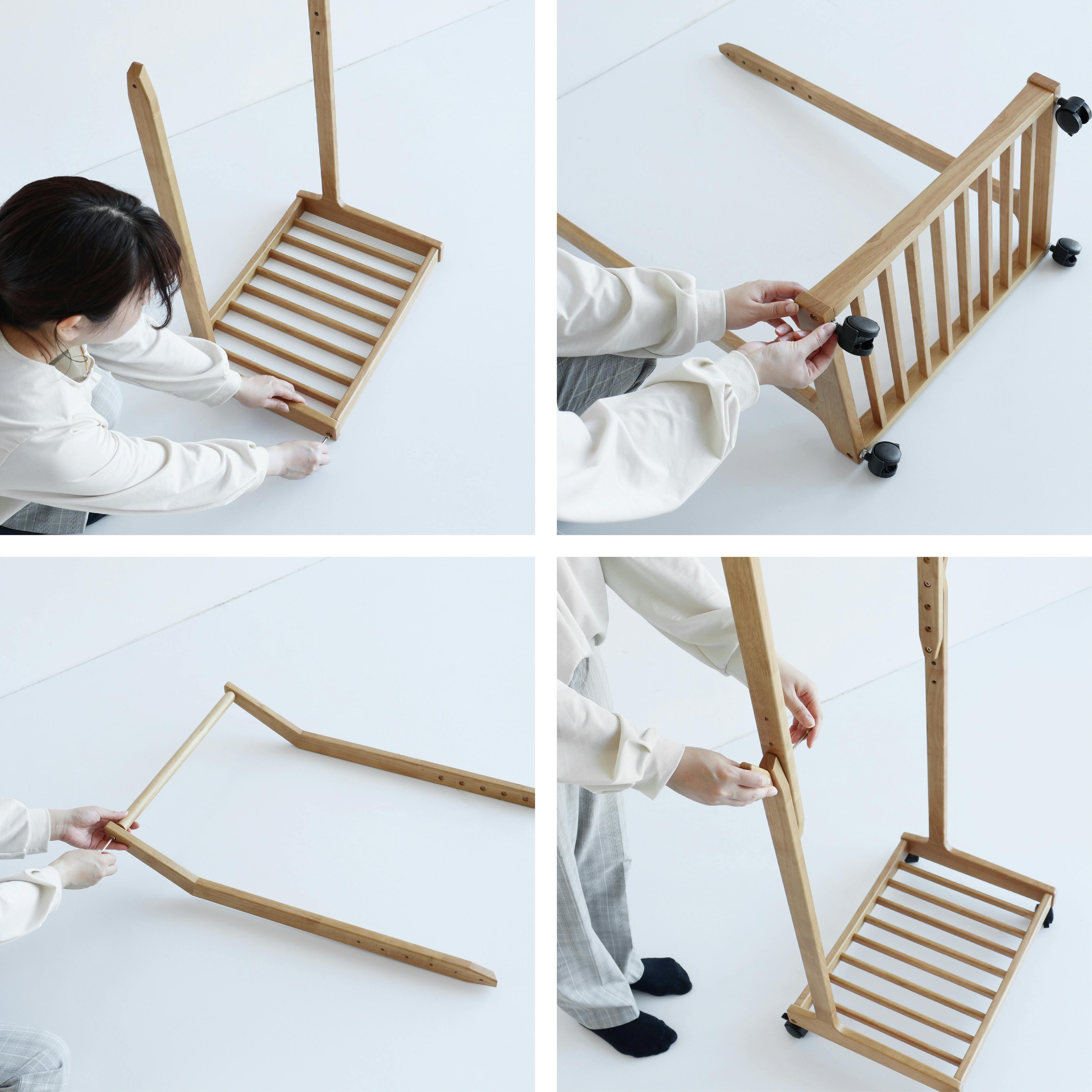 高さ調節可能ハンガーラック Hanger Rack -fin- ナチュラル | ハンガー