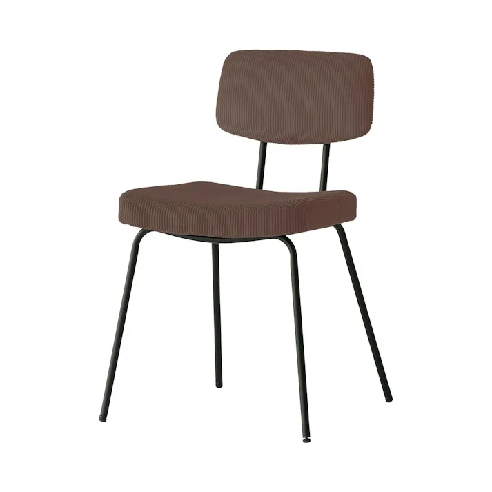 コーデュロイ×アイアンの素材感 RUMMY Steel Chair チェア ブラウン