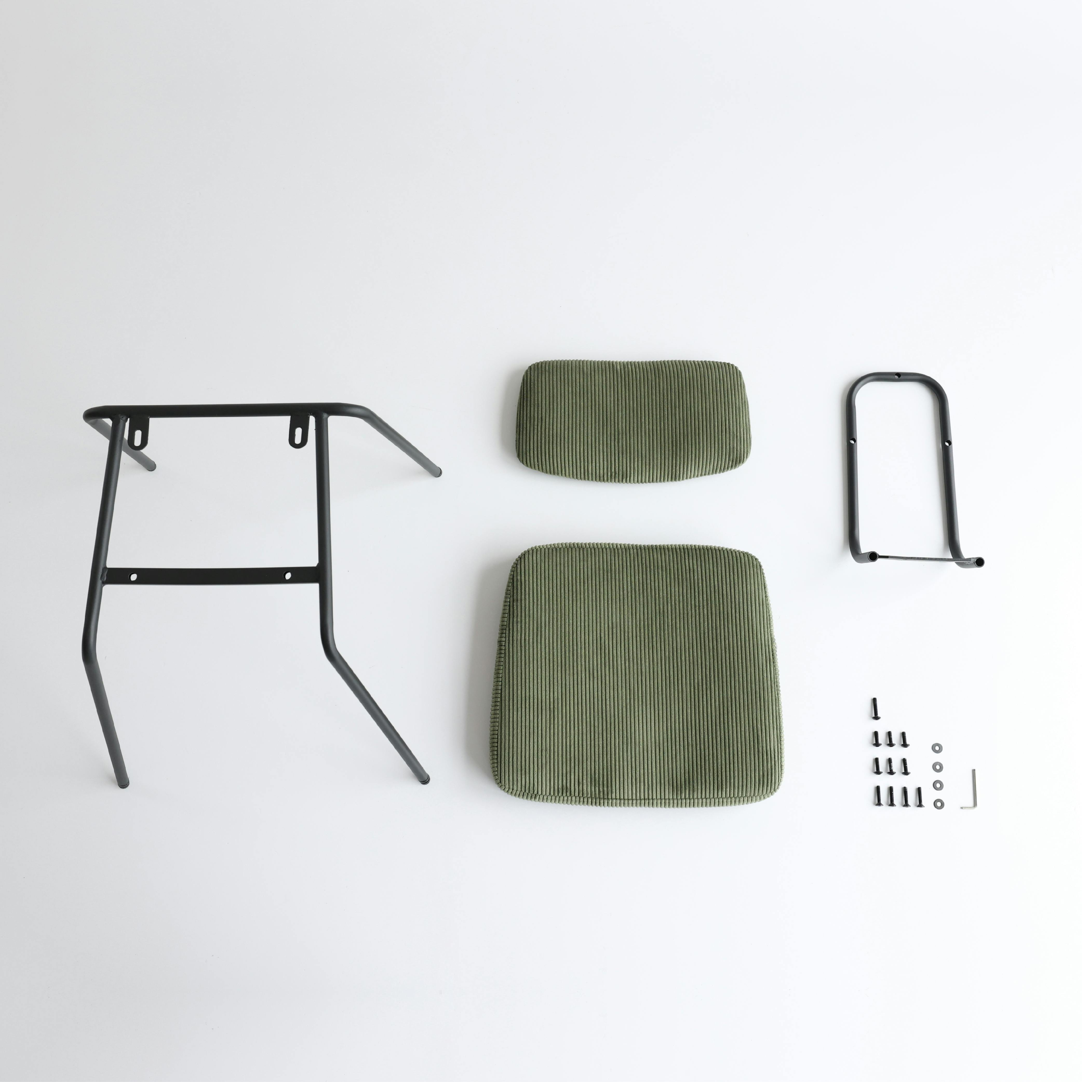 コーデュロイ×アイアンの素材感 RUMMY Steel Chair チェア カーキ