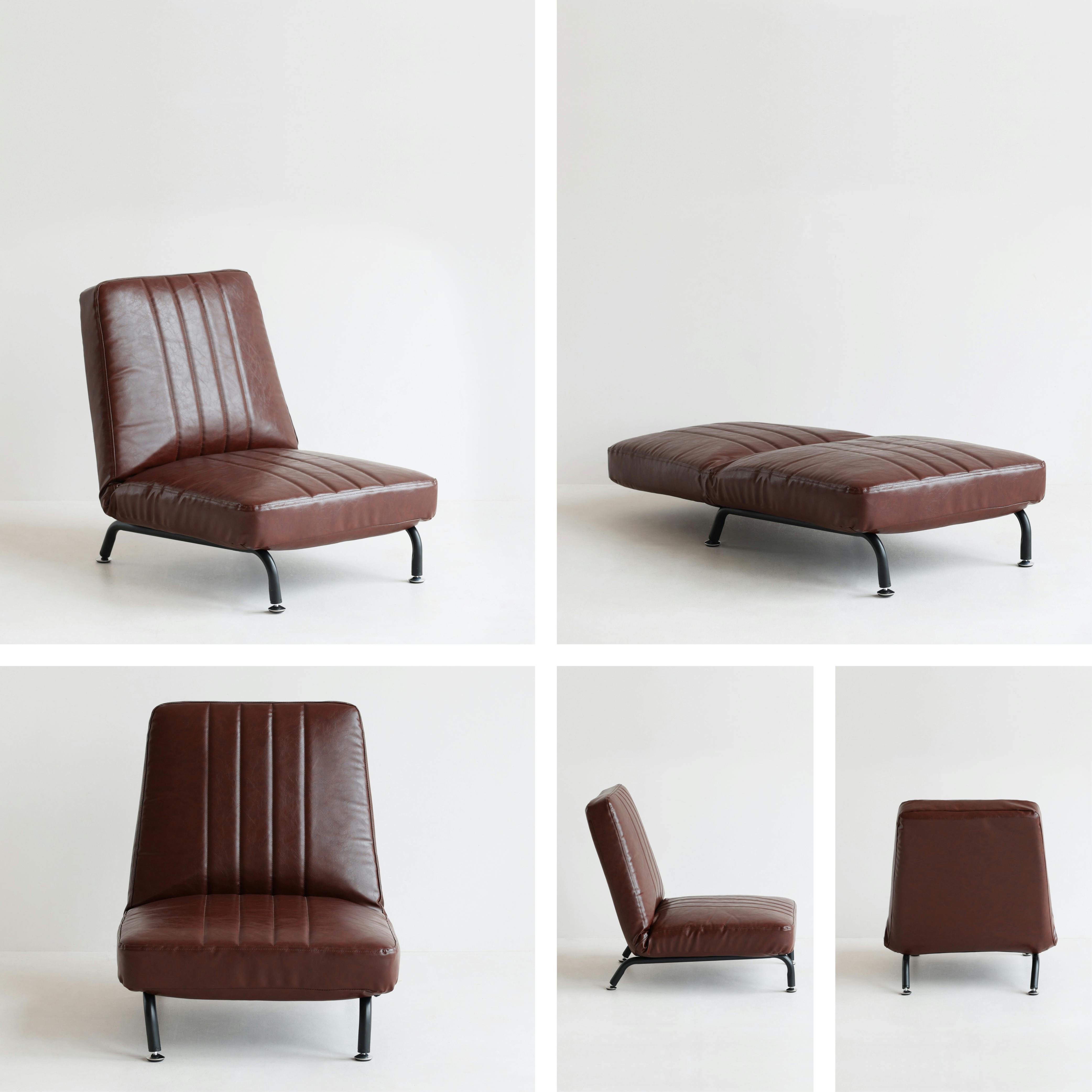 ポケットコイル仕様・14段調節の本格1Pソファ 1P Sofa ブラウン | 座椅