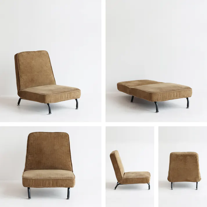 ポケットコイル仕様・14段調節の本格1Pソファ 1P Sofa ブラウン