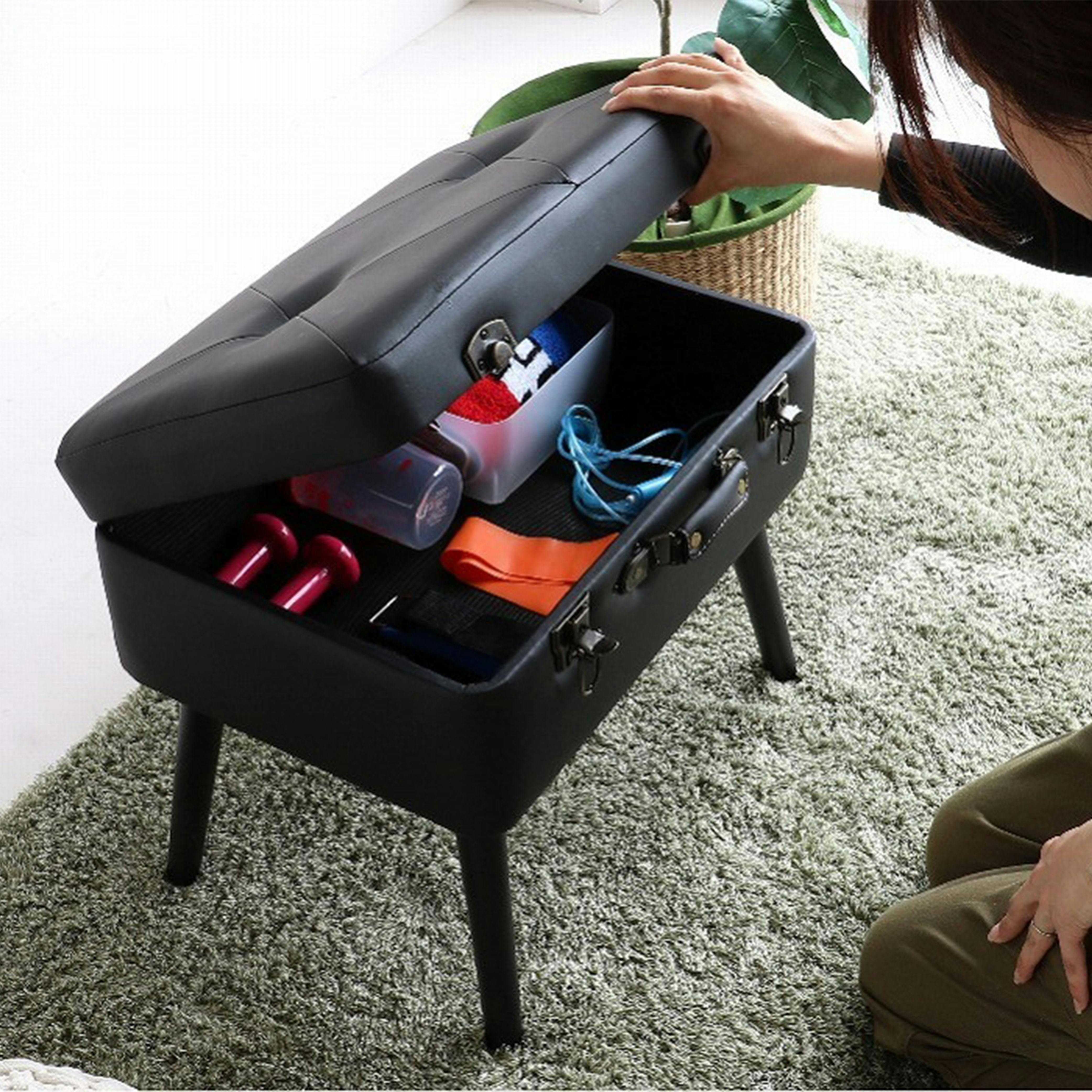 トランクモチーフ収納スツール Pick Stool ブラックブラック