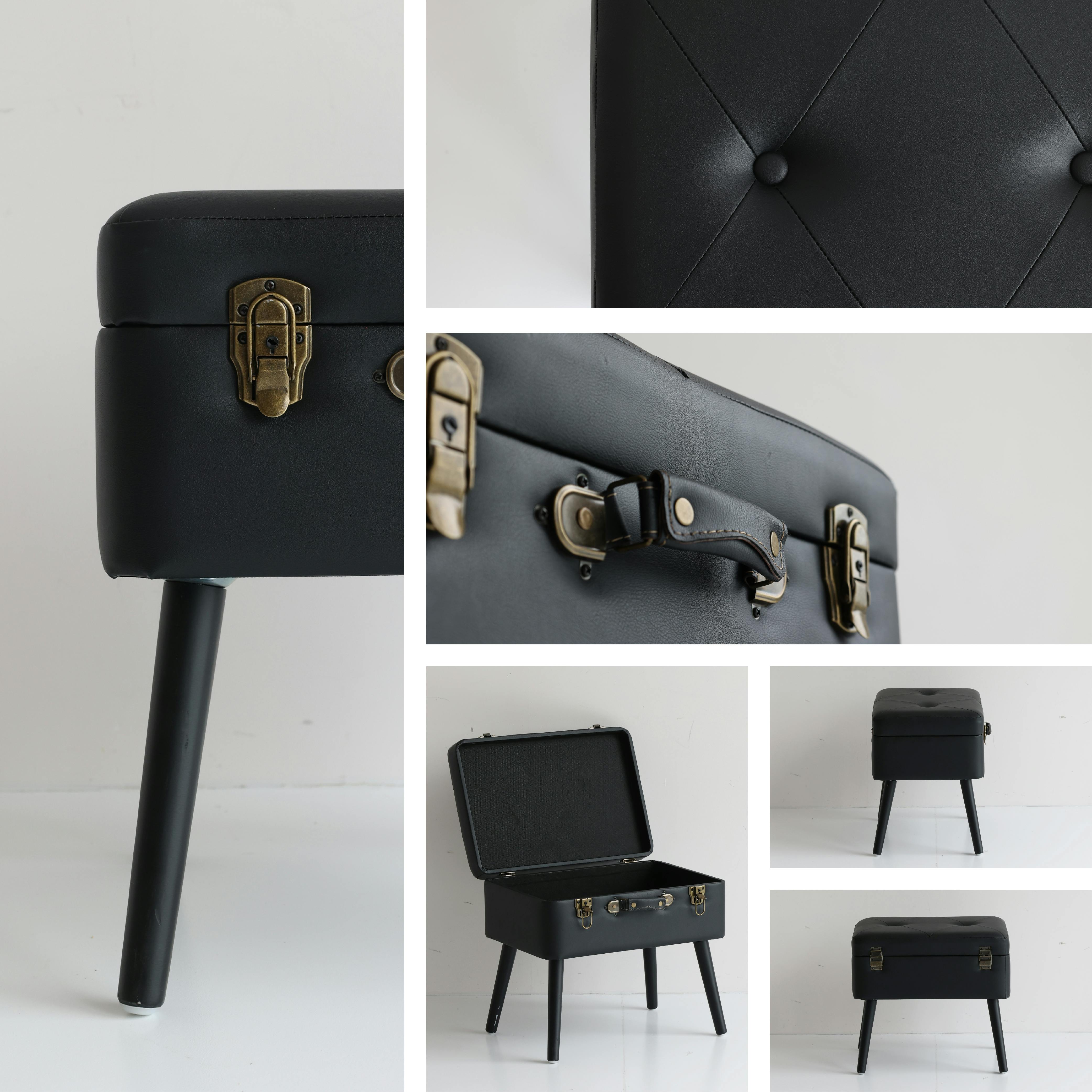 トランクモチーフ収納スツール Pick Stool ブラックブラック