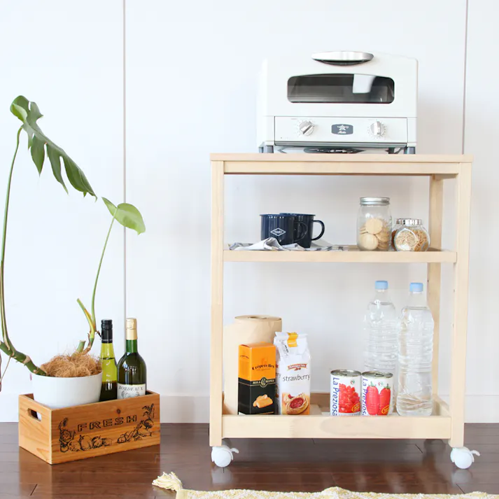 タイル天板のスキマ収納ワゴン Soup Slim Wagon3段 ホワイト