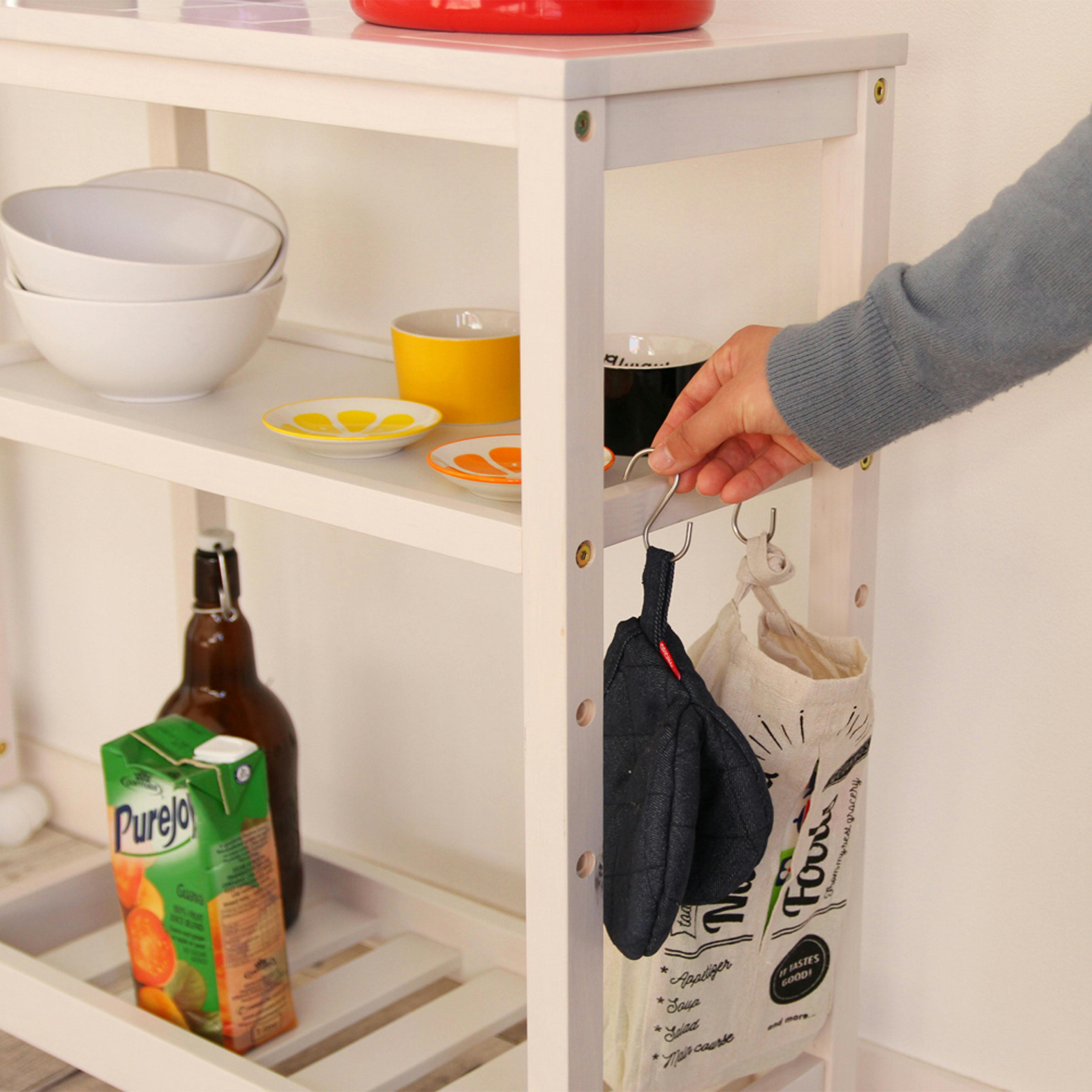 タイル天板のスキマ収納ワゴン Soup Slim Wagon3段 ホワイト