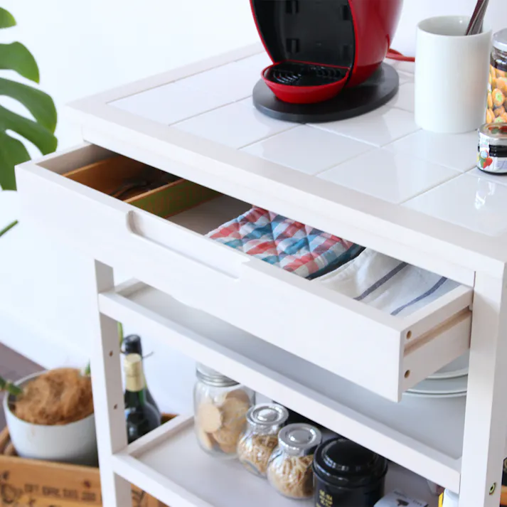 お手入れ簡単なキッチンワゴン Soup Kitchen Wagon(Slim) ホワイト