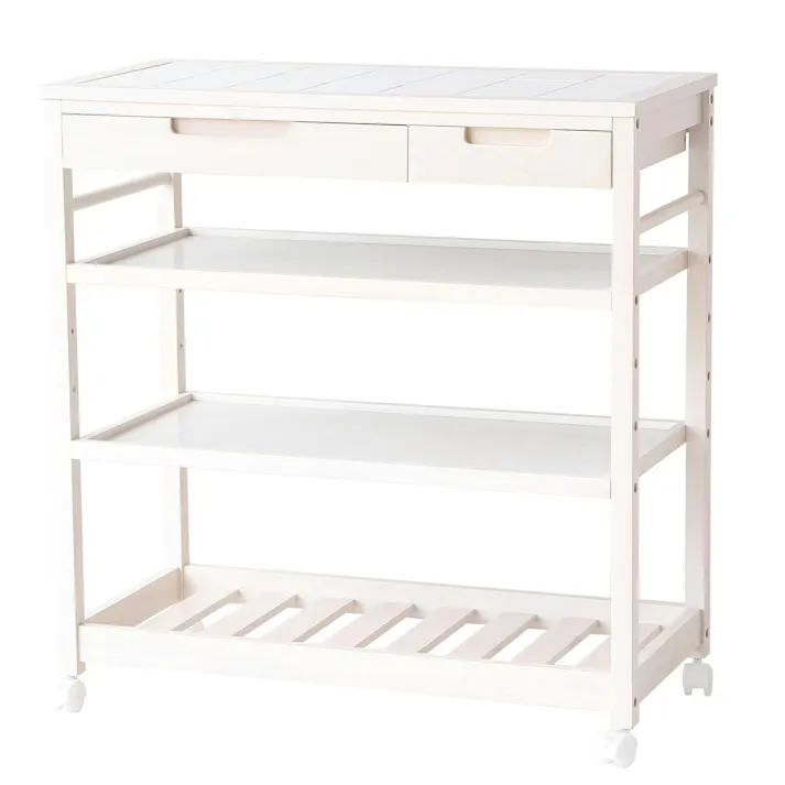 おしゃれなタイル天板ワゴン Soup Kitchen Wagon(Wide) ホワイト