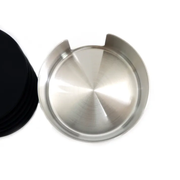 コースターとホルダー(6枚セット)|ZACK 20372 NORTA コースター スタンド ホルダー 茶托 卓上 テーブル ウェア ラウンド 6枚 セットカフェ ステンレス おしゃれ かっこいい 上質 高級 ホテルライク 男前インテリア インダストリアル ドイツ デザイナーズ