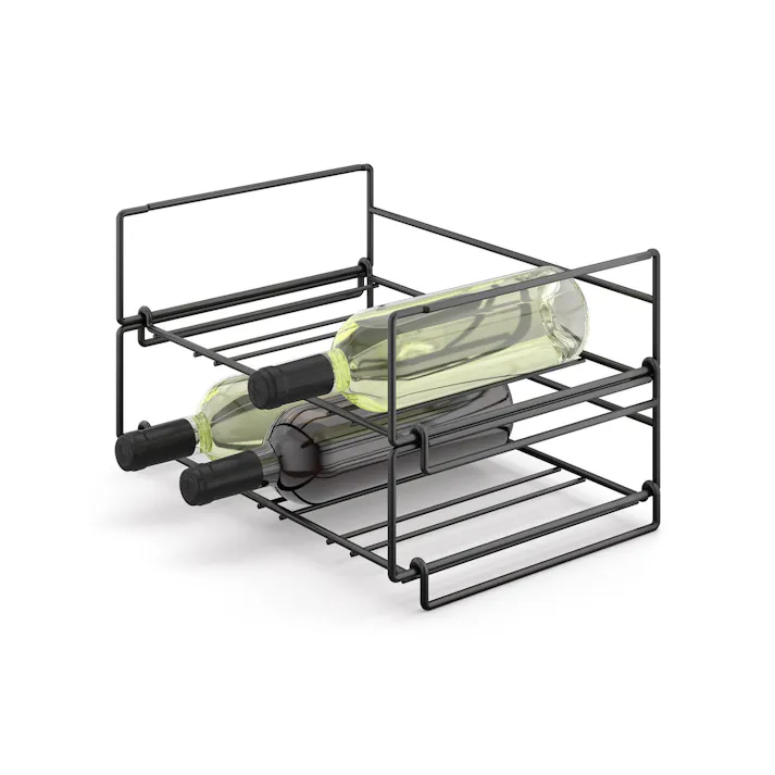 ボトルラック マットブラック|ZACK 20554 CUBETO ワイヤー ワインラック セラー ワイン ボトル 収納 バー ステンレス おしゃれ 雑貨 スタイリッシュ モード かっこいい 上質 高級 ホテルライク 男前インテリア インダストリアル ドイツ デザイナーズ
