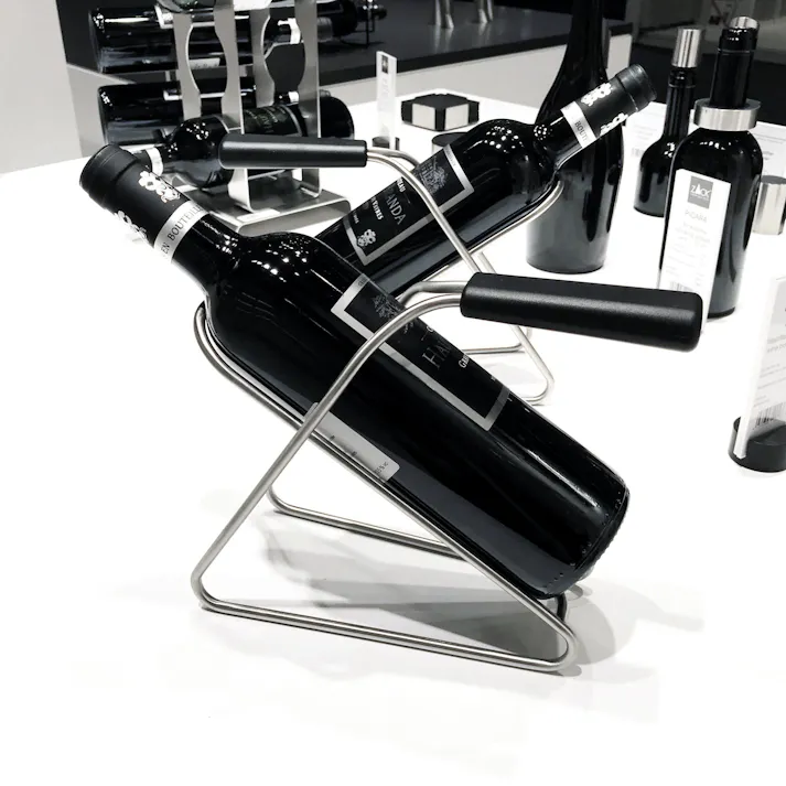 ワインボトルホルダー|ZACK 20576 ARLO ワイン ラック ボトル キャリー キャリアー ホルダー 卓上 ホームパーティー 飾る グッズ アイテム ステンレス おしゃれ かっこいい 上質 高級 ホテルライク 男前インテリア インダストリアル ドイツ デザイナーズ