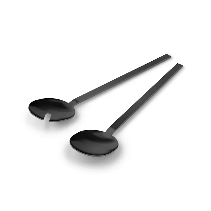 サラダサーバー マットブラック|ZACK 20854 MENOA サーバー トング スプーン サラダ サービング キッチン ステンレス おしゃれ 雑貨 スタイリッシュ モード かっこいい 上質 高級 ホテルライク 男前インテリア インダストリアル ドイツ デザイナーズ