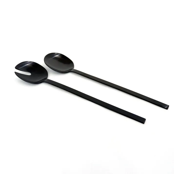 サラダサーバー マットブラック|ZACK 20854 MENOA サーバー トング スプーン サラダ サービング キッチン ステンレス おしゃれ 雑貨 スタイリッシュ モード かっこいい 上質 高級 ホテルライク 男前インテリア インダストリアル ドイツ デザイナーズ