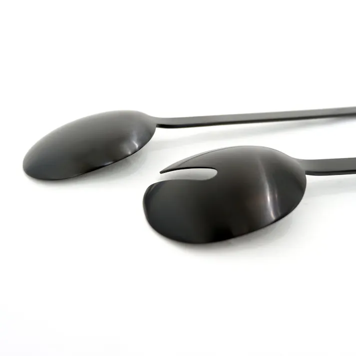 サラダサーバー マットブラック|ZACK 20854 MENOA サーバー トング スプーン サラダ サービング キッチン ステンレス おしゃれ 雑貨 スタイリッシュ モード かっこいい 上質 高級 ホテルライク 男前インテリア インダストリアル ドイツ デザイナーズ