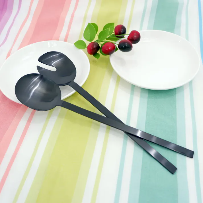 サラダサーバー マットブラック|ZACK 20854 MENOA サーバー トング スプーン サラダ サービング キッチン ステンレス おしゃれ 雑貨 スタイリッシュ モード かっこいい 上質 高級 ホテルライク 男前インテリア インダストリアル ドイツ デザイナーズ