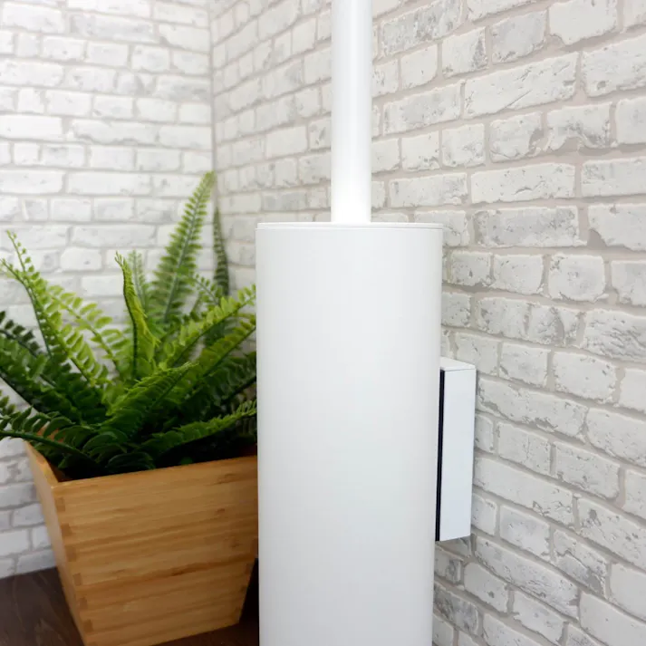 トイレブラシ ホワイト|ZACK 40117 TUBO 壁付け DIY トイレブラシセット トイレ掃除 ステンレス モード かっこいい 上質 高級 ホテルライク インダストリアル ドイツ デザイナーズ