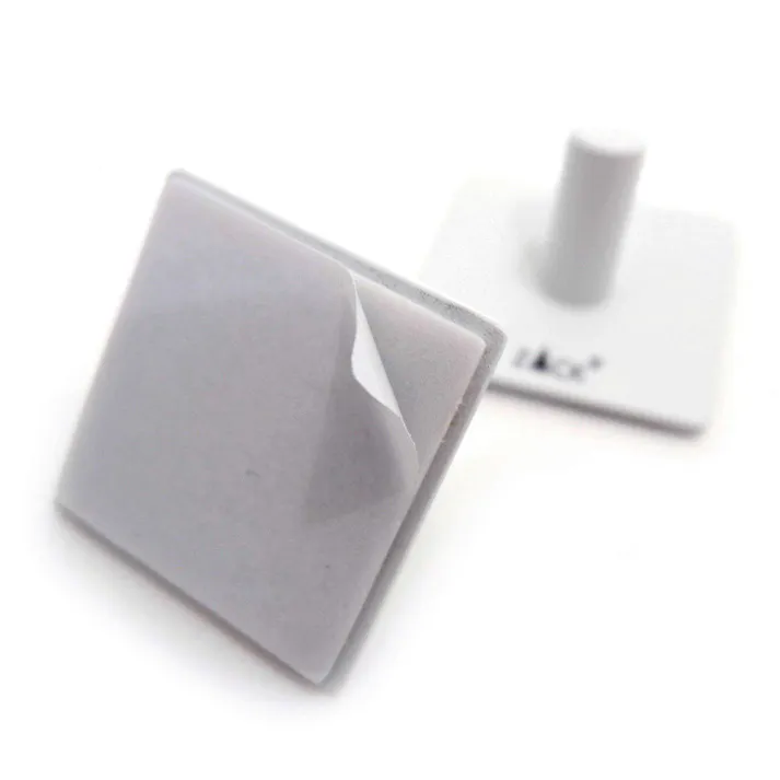 タオルフック ホワイト(スクエア/2個入)|ZACK 40125 DUPLO フック セット シール タオル掛け 浴室 洗面 キッチン ステンレス おしゃれ 雑貨 スタイリッシュ モード かっこいい 上質 高級 ホテルライク 男前インテリア インダストリアル ドイツ デザイナーズ