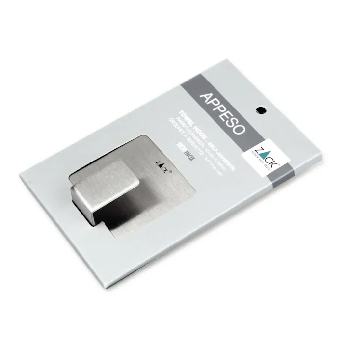 タオルフック角型|ZACK 40134 APPESSO タオル掛け タオルラック スクエアフック 四角フック タオルハンガー ステンレス おしゃれ 雑貨 かっこいい 上質 高級 ホテルライク 男前インテリア インダストリアル ドイツ デザイナーズ