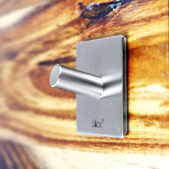 タオルフック(スクエア/2個入り)|ZACK 40305 DUPLO 四角フック タオルラック タオル掛け タオルハンガー 浴室 洗面 キッチン ステンレス おしゃれ 雑貨 かっこいい 上質 高級 ホテルライク 男前インテリア インダストリアル ドイツ デザイナーズ