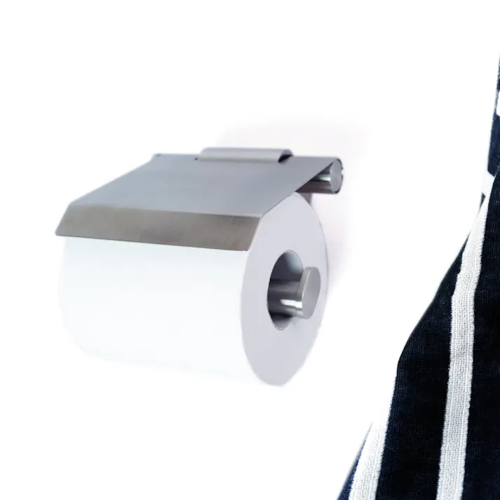 トイレットロールホルダー(フラップ付)|ZACK 40415 ATORE トイレットペーパーホルダー フタ付 トイレ用品 トイレ収納 壁取り付け用 DIY ステンレス おしゃれ 雑貨 かっこいい 上質 高級 ホテルライク 男前インテリア インダストリアル ドイツ デザイナーズ