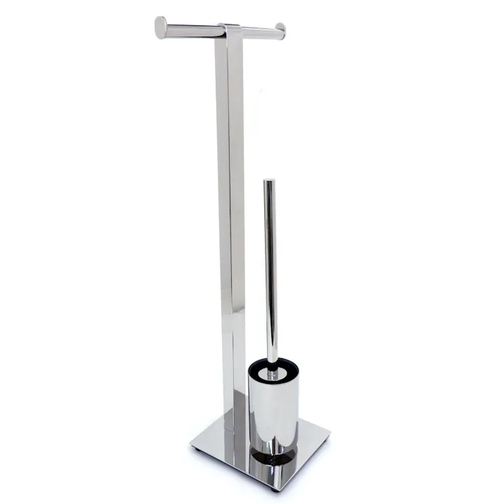 トイレットバトラー|ZACK 40473 ATORE ダブル収納 トイレブラシ トイレットペーパーホルダー ステンレス おしゃれ 雑貨 高級 ホテルライク インダストリアル ドイツ デザイナーズ