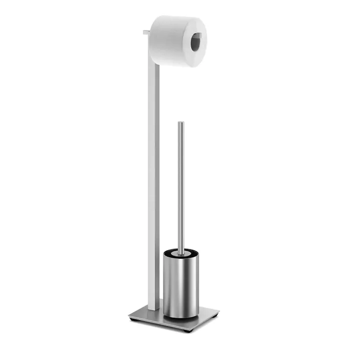 トイレットバトラー|ZACK 40488 CARVO ペーパーホルダーとブラシの一体型 トイレブラシ ペーパースタンド トイレ収納 スタンドタイプ ステンレス おしゃれ 雑貨 かっこいい 上質 高級 ホテルライク 男前インテリア インダストリアル ドイツ デザイナーズ