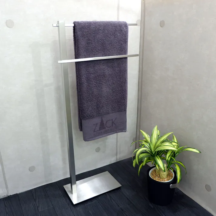 タオルスタンド|ZACK 40493 CARVO タオル掛け タオルラック タオルハンガー コンパクト 省スペース 洗濯物スタンド 浴室 洗面 ステンレス 上質 高級 ホテルライク 男前インテリア インダストリアル ドイツ デザイナーズ