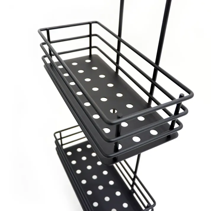 シャワーバスケット マットブラック|ZACK 40521 IPARO シャワーシェルフ バスルームラック 浴室用ラック バスルーム収納 洗面収納 浴室用 ステンレス おしゃれ かっこいい 上質 高級 ホテルライク 男前インテリア インダストリアル ドイツ デザイナーズ