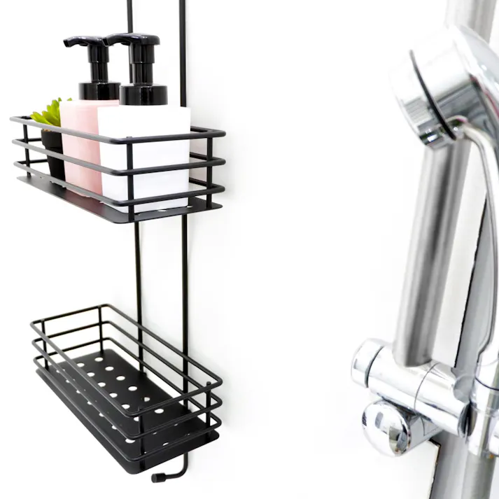 シャワーバスケット マットブラック|ZACK 40521 IPARO シャワーシェルフ バスルームラック 浴室用ラック バスルーム収納 洗面収納 浴室用 ステンレス おしゃれ かっこいい 上質 高級 ホテルライク 男前インテリア インダストリアル ドイツ デザイナーズ