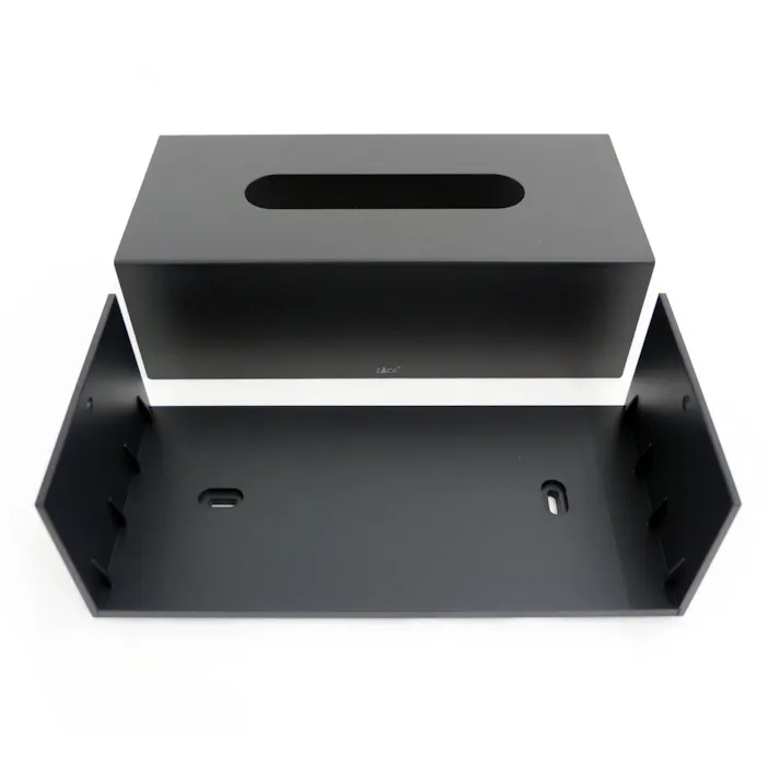 ティッシュボックス マットブラック|ZACK 40541 PURO ティッシュカバー ティッシュペーパー ボックス トイレタリー 洗面 リビング 収納 ステンレス おしゃれ 雑貨 かっこいい 上質 高級 ホテルライク 男前インテリア インダストリアル ドイツ デザイナーズ