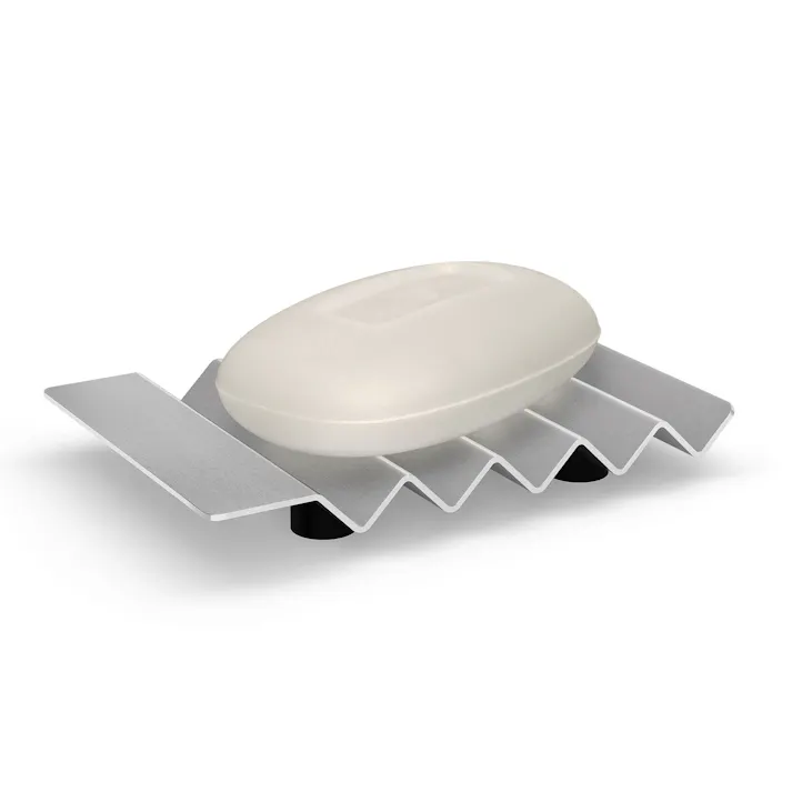 ソープディッシュ|ZACK 40561 OPETA ソープトレー ソープホルダー 石鹸トレイ 石鹸入れ 石鹸受け 石鹸置き 蛇腹 ベローズ スクエア ステンレス おしゃれ 雑貨 かっこいい 上質 高級 ホテルライク 男前インテリア インダストリアル ドイツ デザイナーズ