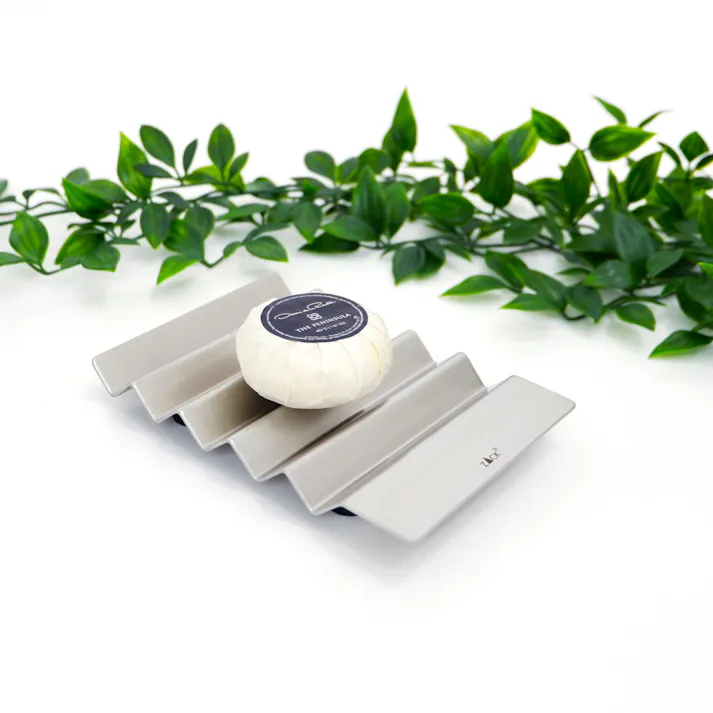 ソープディッシュ|ZACK 40561 OPETA ソープトレー ソープホルダー 石鹸トレイ 石鹸入れ 石鹸受け 石鹸置き 蛇腹 ベローズ スクエア ステンレス おしゃれ 雑貨 かっこいい 上質 高級 ホテルライク 男前インテリア インダストリアル ドイツ デザイナーズ