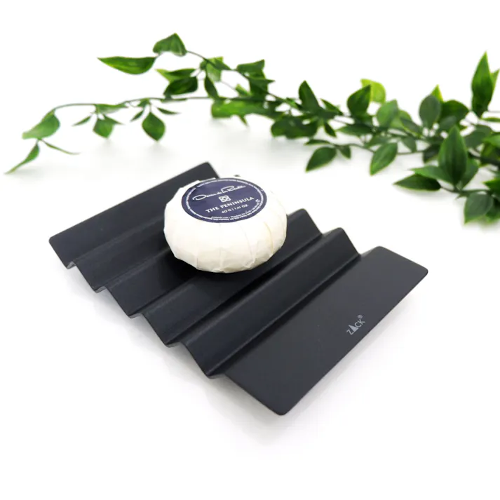 ソープディッシュ マットブラック|ZACK 40562 OPETA ソープトレー ソープホルダー 石鹸トレイ ベローズ スクエア ステンレス おしゃれ 雑貨 かっこいい 上質 高級 ホテルライク 男前インテリア インダストリアル ドイツ デザイナーズ