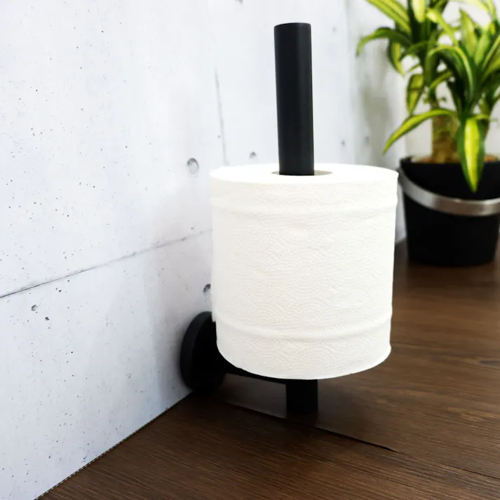 スペアトイレットロールホルダー マットブラック|ZACK 40851 SCALA トイレットペーパーホルダー トイレ用品 壁付け DIY ステンレス かっこいい 高級 ホテルライク 男前インテリア インダストリアル ドイツ デザイナーズ