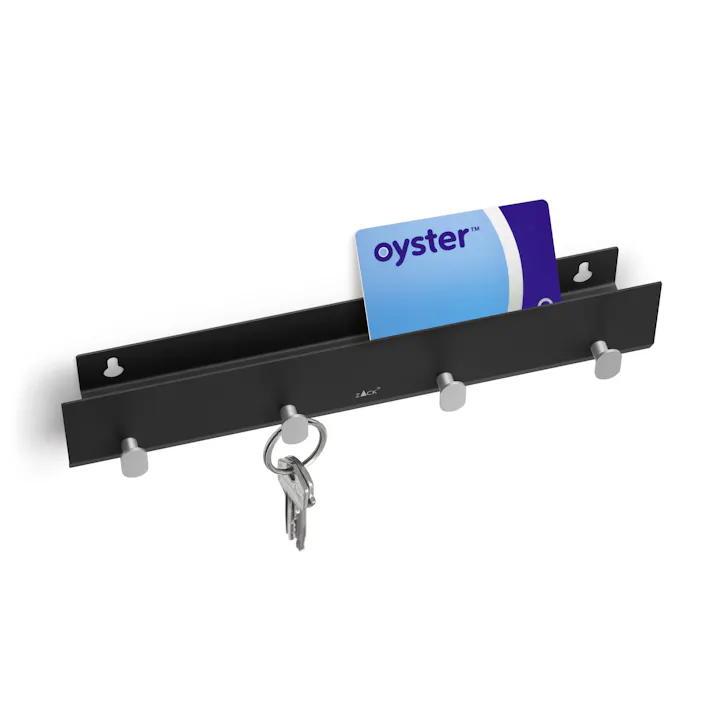 キーボードトレイ マットブラック|ZACK 50577 KANES キーラック トレイ キーケース 鍵 キャビネット 鍵収納 保管 セキュア 壁付け DIY ステンレス おしゃれ 雑貨 かっこいい 上質 高級 ホテルライク 男前インテリア インダストリアル ドイツ デザイナーズ