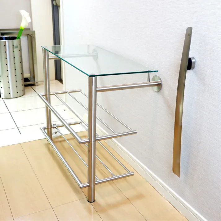 コートラック用ガラスシェルフ(棚)|ZACK 50678 ABILIO ガラス棚板 天板 一枚板 ガラス製 専用ガラス 別売り 収納 ステンレス おしゃれ 雑貨 かっこいい 上質 高級 ホテルライク 男前インテリア インダストリアル ドイツ デザイナーズ