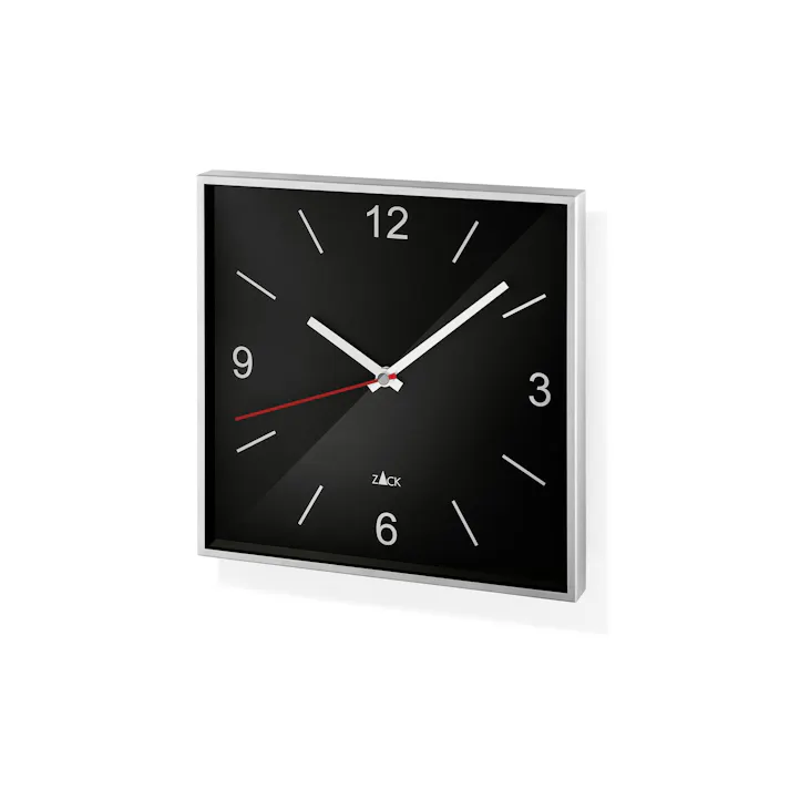 ウォールクロック|ZACK 60052 SILLAR 26cm 時計 壁付け 壁掛け 掛け時計 ステップ式 黒 ブラック スクエア ステンレス スタイリッシュ おしゃれ 雑貨 かっこいい 上質 高級 ホテルライク 男前インテリア インダストリアル ドイツ デザイナーズ