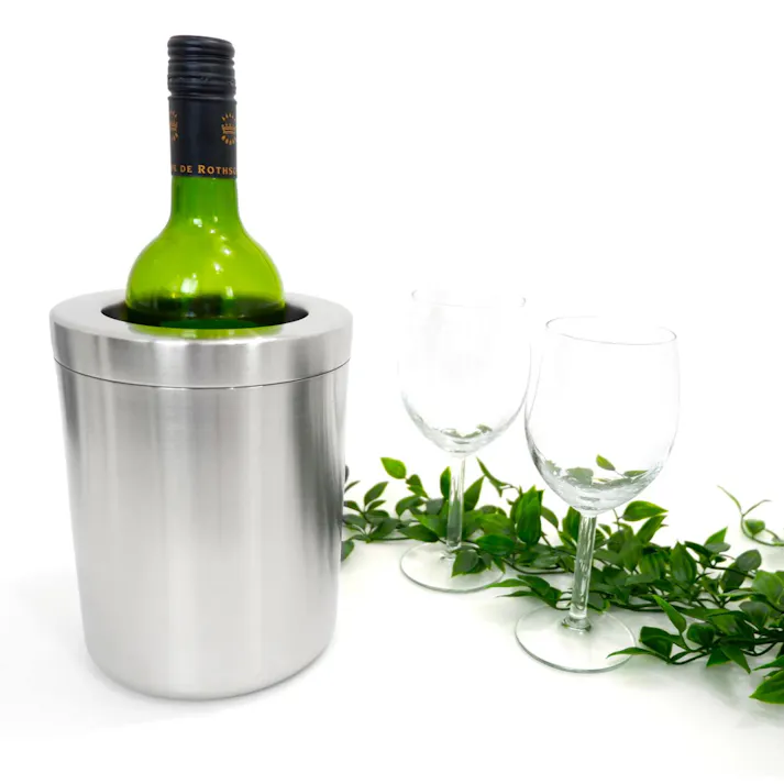 ボトルクーラー|ZACK 20316 DONAR ワイン クーラー 保冷 バー アイテム グッズ ヘアライン マット仕上げ 冷やす ステンレス おしゃれ 雑貨 スタイリッシュ モード かっこいい 上質 高級 ホテルライク 男前インテリア インダストリアル ドイツ デザイナーズ