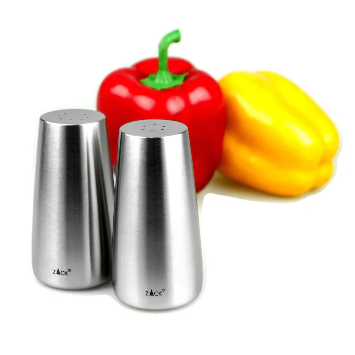 ソルト&ペッパーセット|ZACK 20874 BEVO 塩 こしょう 入れ スパイス 調味料 シーズニング クルーエ セット ソルト ペッパー 卓上 カフェ ステンレス おしゃれ 雑貨 かっこいい 上質 高級 ホテルライク 男前インテリア インダストリアル ドイツ デザイナーズ