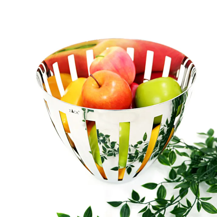 フルーツバスケット|ZACK 30713 VITOR フルーツボウル 果物かご ボウル 果物入れ 深皿 収納容器 収納 バスケット ステンレス おしゃれ 雑貨 かっこいい 上質 高級 ホテルライク 男前インテリア インダストリアル ドイツ デザイナーズ