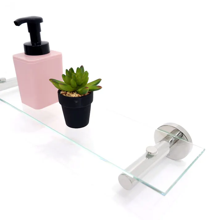 バスルームシェルフ|ZACK 40006 SCALA バスシェルフ ガラスシェルフ 収納 棚 バス 浴室 洗面 シンク周り 壁付け DIY ステンレス おしゃれ 雑貨 かっこいい 上質 高級 ホテルライク 男前インテリア インダストリアル ドイツ デザイナーズ