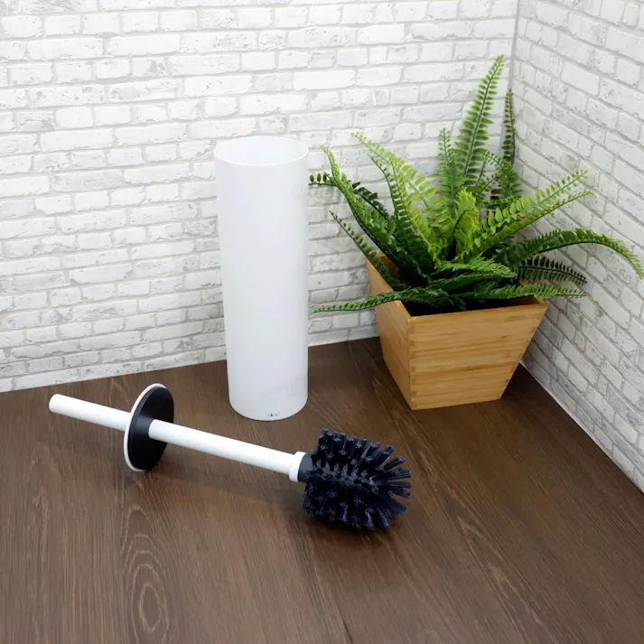 トイレブラシ ホワイト|ZACK 40118 TUBO トイレブラシセット スタンドタイプ トイレ掃除 ステンレス モード かっこいい 上質 高級 ホテルライク インダストリアル ドイツ デザイナーズ