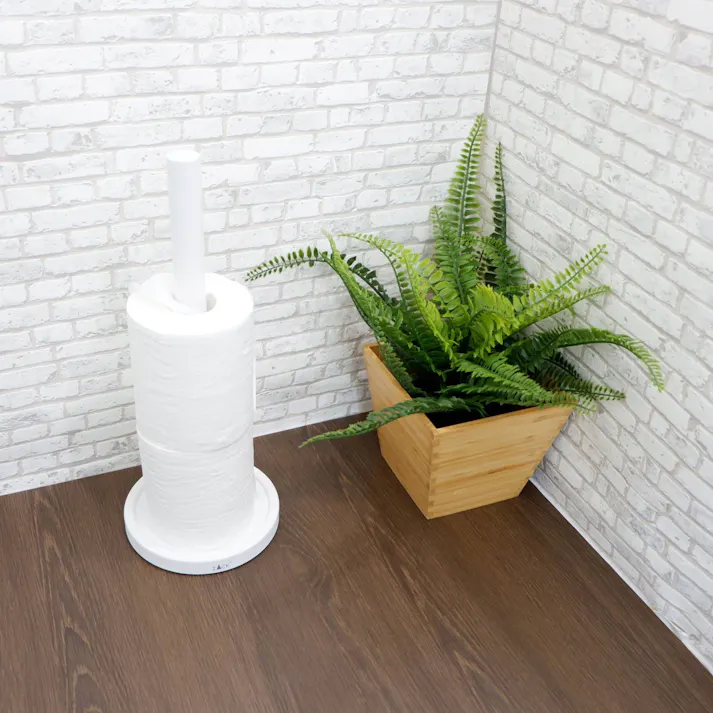 スペアトイレットロールホルダー ホワイト|ZACK 40130 MIMO トイレットペーパーホルダー スペア ストッカー 収納 ステンレス おしゃれ 雑貨 スタイリッシュ モード かっこいい 上質 高級 ホテルライク 男前インテリア インダストリアル ドイツ デザイナーズ