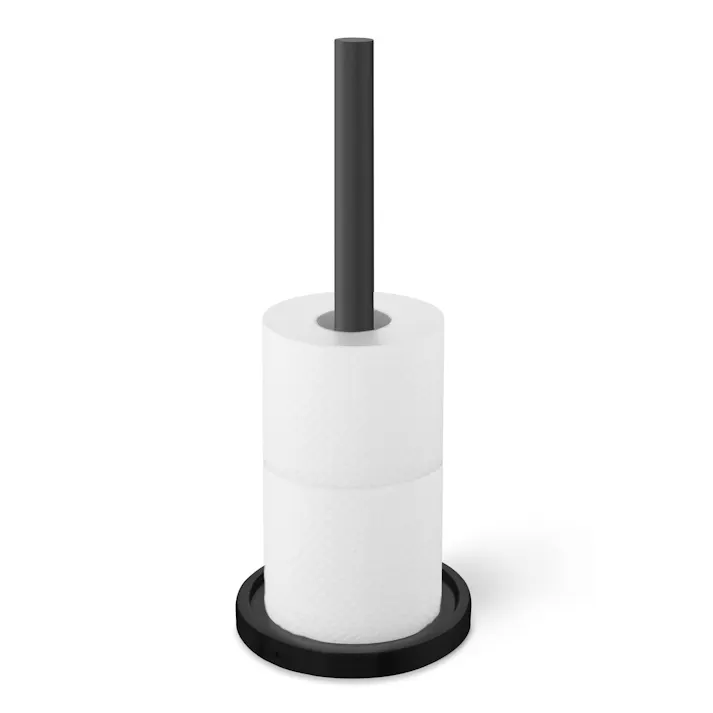 スペアトイレットロールホルダー マットブラック|ZACK 40286 MIMO トイレットペーパーホルダー スペア ストッカー 収納 詰め替え ステンレス おしゃれ スタイリッシュ かっこいい 上質 高級 ホテルライク 男前インテリア インダストリアル ドイツ デザイナーズ
